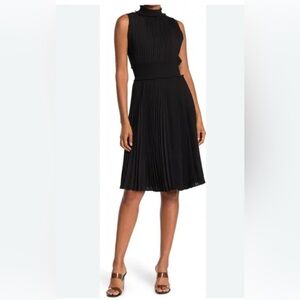 Nanette Lepore Black Pleated Sleeveless Midi Dress - Chic & Timeless LBD